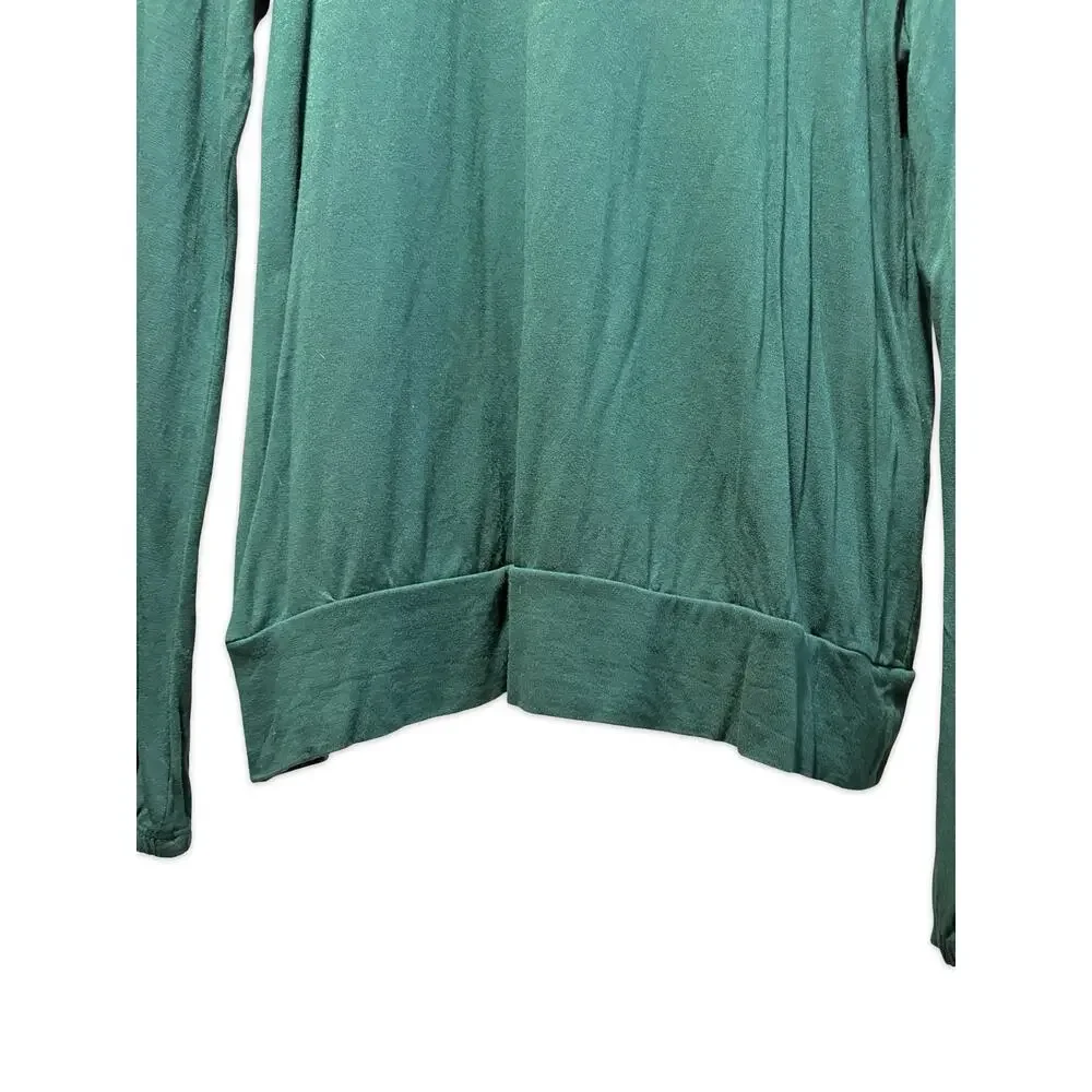 Banana Republic Women S Dark Teal Rayon Puff Sleeve Blouson Top Long Sleeve